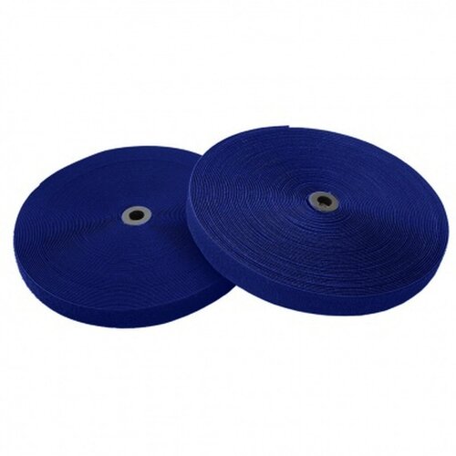 Лента контактная липучка, пришивная пара петля и крючок, 25 мм длина 1 метр, т-синяя