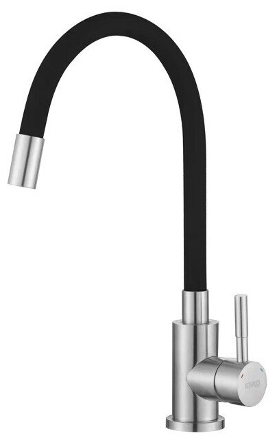 фото ESKO Смеситель Snake для кухни гибкий излив черный, нержавеющая сталь