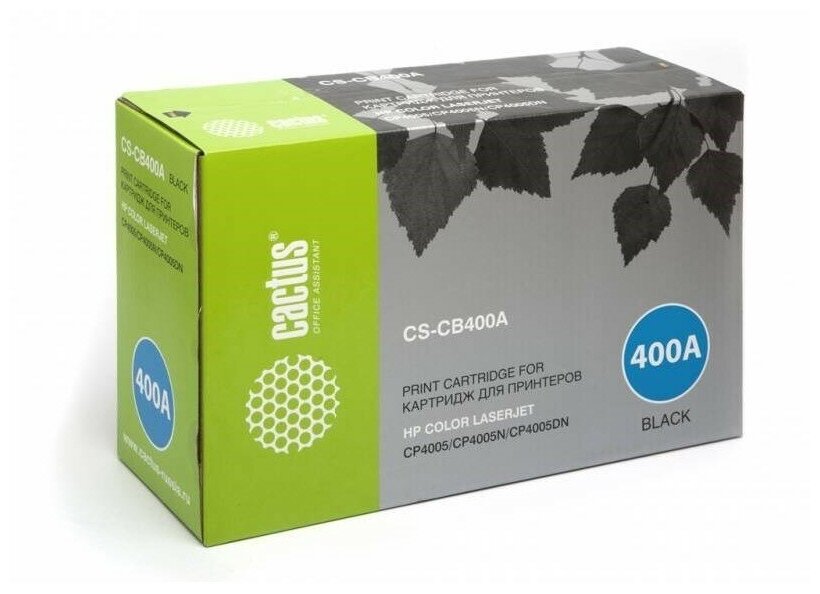 Картридж лазерный CACTUS (CS-CB400A) для HP ColorLaserJet CP4005 черный ресурс 7500 стр CS-CB400AR