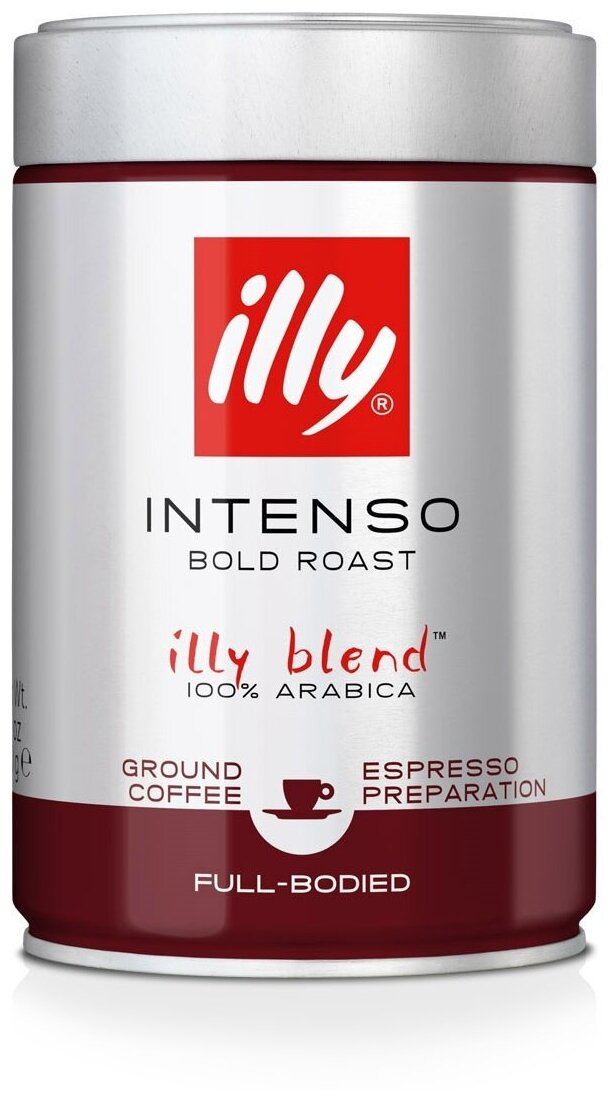 Кофе illy молотый, темной обжарки, банка 250 г