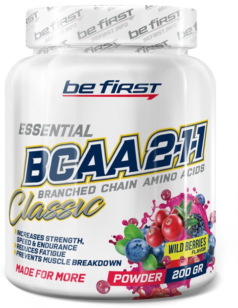 Be First BCAA 2:1:1 Classic Powder Лесные ягоды 200 г