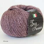 Пряжа Seam Silk Tweed Сеам Силк Твид, 098 инжир, 65% мериносовая шерсть 35% шелк, 50г, 175м, 1 моток - изображение