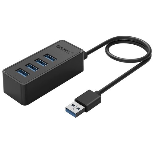 USB-концентратор ORICO W5P-U3, разъемов: 4, 30 см, черный usb концентратор orico hr01 u3 разъемов 3 черный