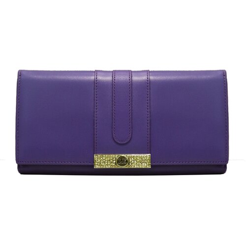 фото Кошелек lison kaoberg, натуральная кожа, гладкая фактура, на кнопках, кнопки, фиолетовый