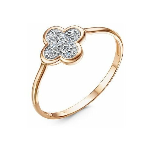 фото Золотое кольцо кюз del'ta d1103976 с фианитом diamant-online