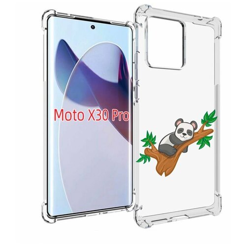 Чехол MyPads панда-на-деревце для Motorola Moto X30 Pro задняя-панель-накладка-бампер