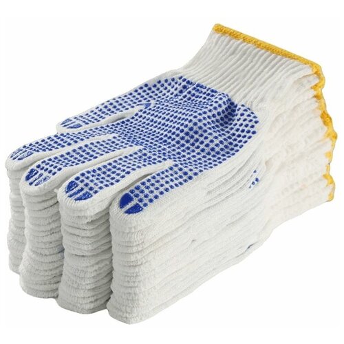 Утолщенные многоразовые перчатки с ПВХ черные хозяйственные защитные рабочие удобные дышащие хлопчатобумажные перчатки 50 шт