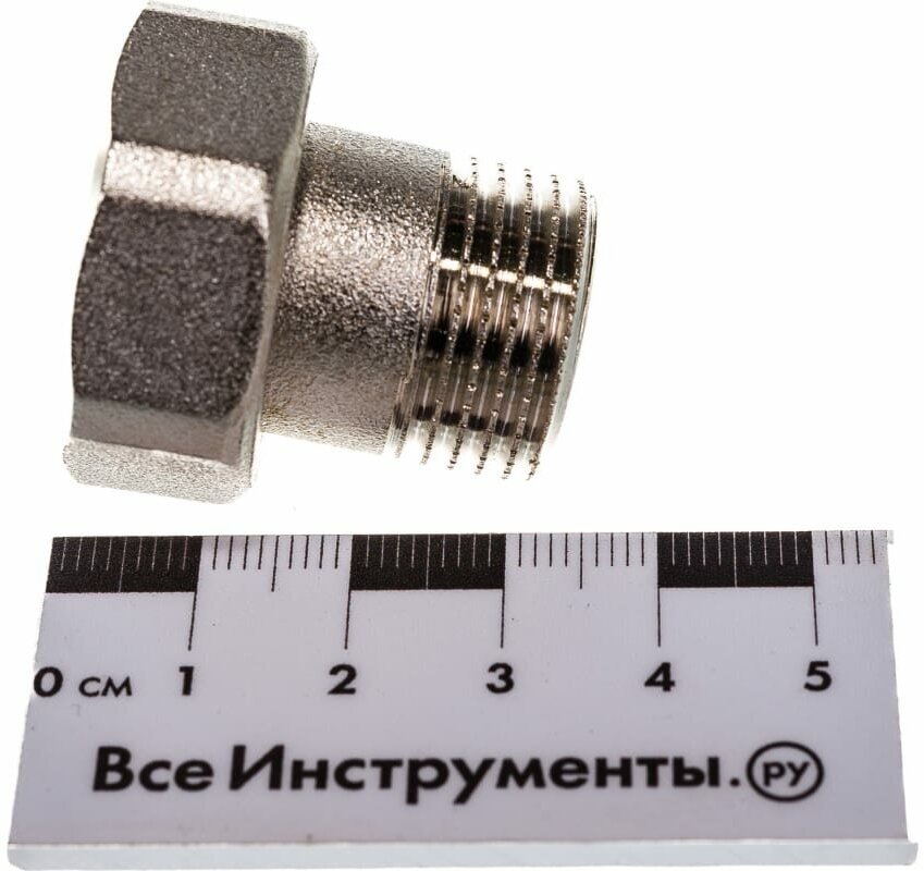 Uni-Fitt Соединение с накидной гайкой НВ 1/2"x3/4" с плоской прокладкой никелированное 624N2300 - фотография № 5