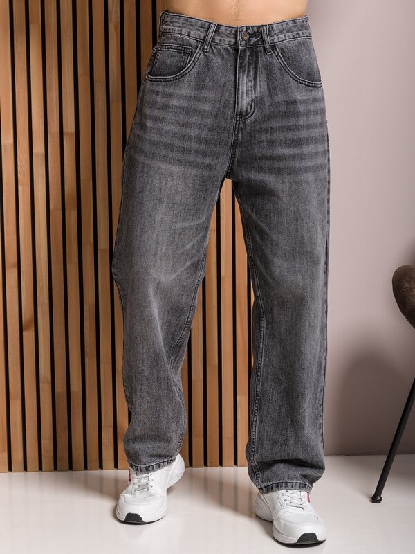 Джинсы широкие MKJeans, свободный силуэт, средняя посадка