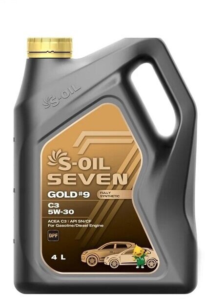 Синтетическое моторное масло S-OIL SEVEN GOLD#9 C3 5W-30, 4 л