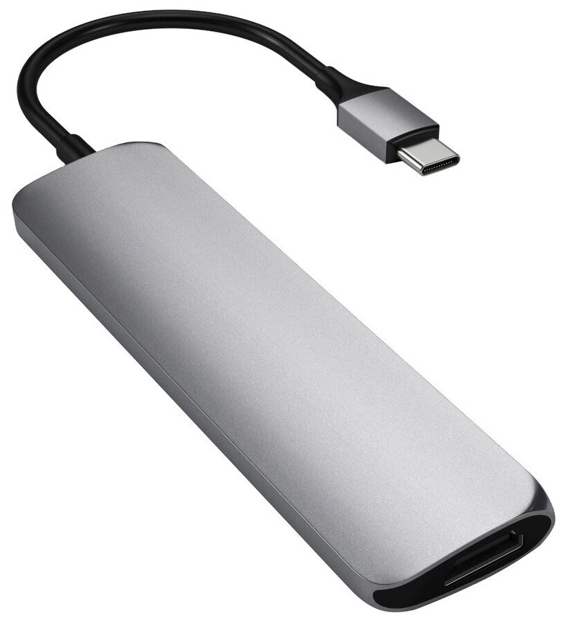 USB-C адаптер Satechi Type-C Slim Multiport Adapter V2. Интерфейс USB-C. Цвет серый космос.