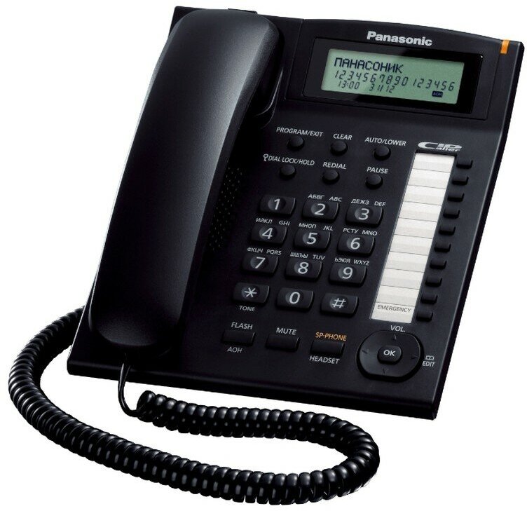 Телефон PANASONIC KX-TS2388RUB (чёрный)