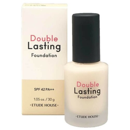 Etude Тональный крем Double Lasting Foundation PA++, SPF 42, 30 мл/30 г, оттенок: natural beige веганская тональная основа the saem eco soul vegan silk glam foundation spf42 pa 23 natural beige