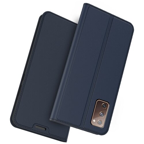фото Чехол-книжка mypads для samsung galaxy s20fe (fun edition) sm-g780f 2020 / samsung galaxy s20 lite из качественной водоотталкивающей импортной кожи на жесткой металлической основе синий