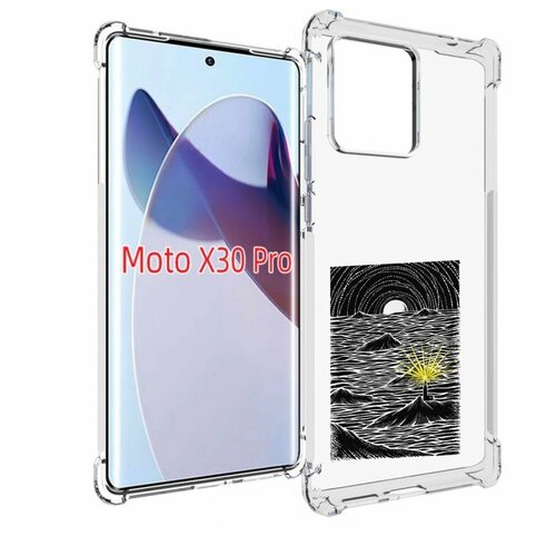 Чехол MyPads маяк в черно белом море для Motorola Moto X30 Pro задняя-панель-накладка-бампер
