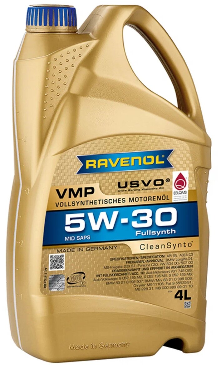 RAVENOL моторное масло RAVENOL VMP SAE 5W-30 (4Л) NEW 4014835723399