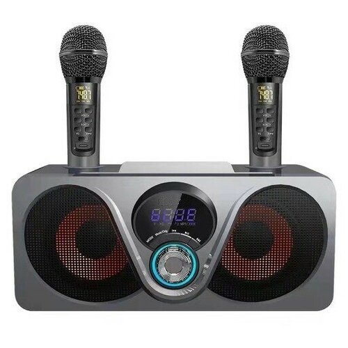 Караоке для дома караоке система для дома с 2 беспроводными микрофонами портативное караоке дисплей серый 645000₽