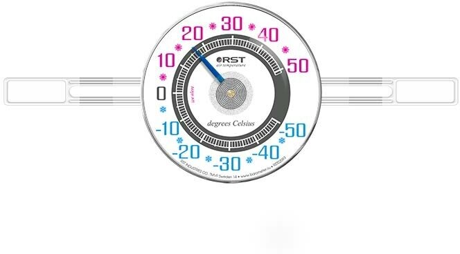 Термометр оконный биметаллический на липучках RST 02093