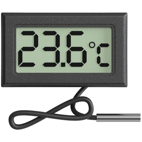 Цифровой термометр с выносным датчиком -50C до 110C 15м техметр TH-1 Черный 16100₽