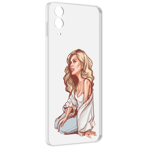 Чехол MyPads красивая-девушка-в-белом женский для Samsung Galaxy Z Flip 4 (SM-F721) задняя-панель-накладка-бампер