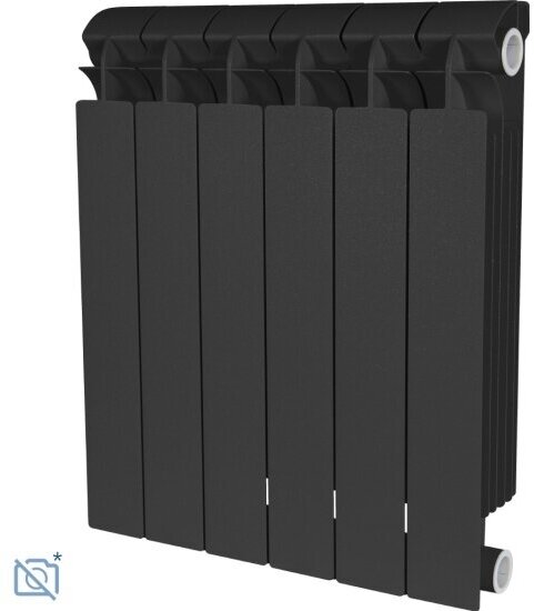 Радиатор Global STYLE PLUS 500 4 секции, цвет черный, биметаллический