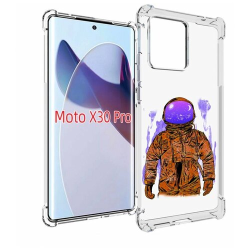 Чехол MyPads нарисованный мужчина в скафандре для Motorola Moto X30 Pro задняя-панель-накладка-бампер