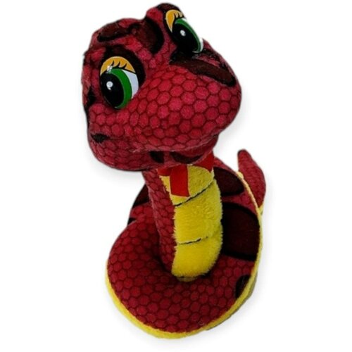 Мягкая игрушка Змея с бантиком красная 40 см