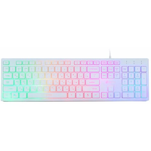 Клавиатура OKLICK 550ML белый USB slim Multimedia LED 145300₽