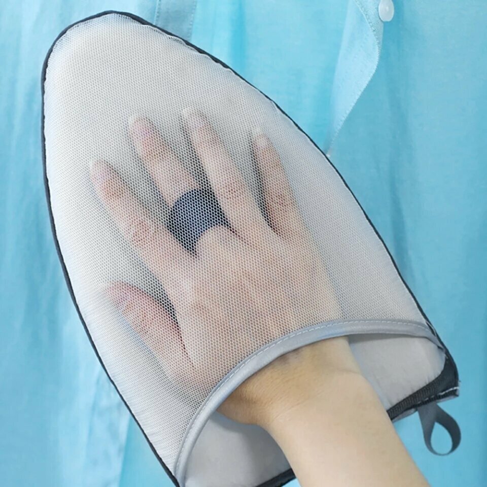 Досочка-рукавица для глажения и отпаривания белья и одежды, теплостойкая, для защиты рук от ожогов, 24x15x3 см, цвет серый - фотография № 3