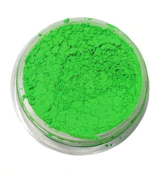 Зеленый флуоресцентный пигмент (сухой порошок) яркий 10г