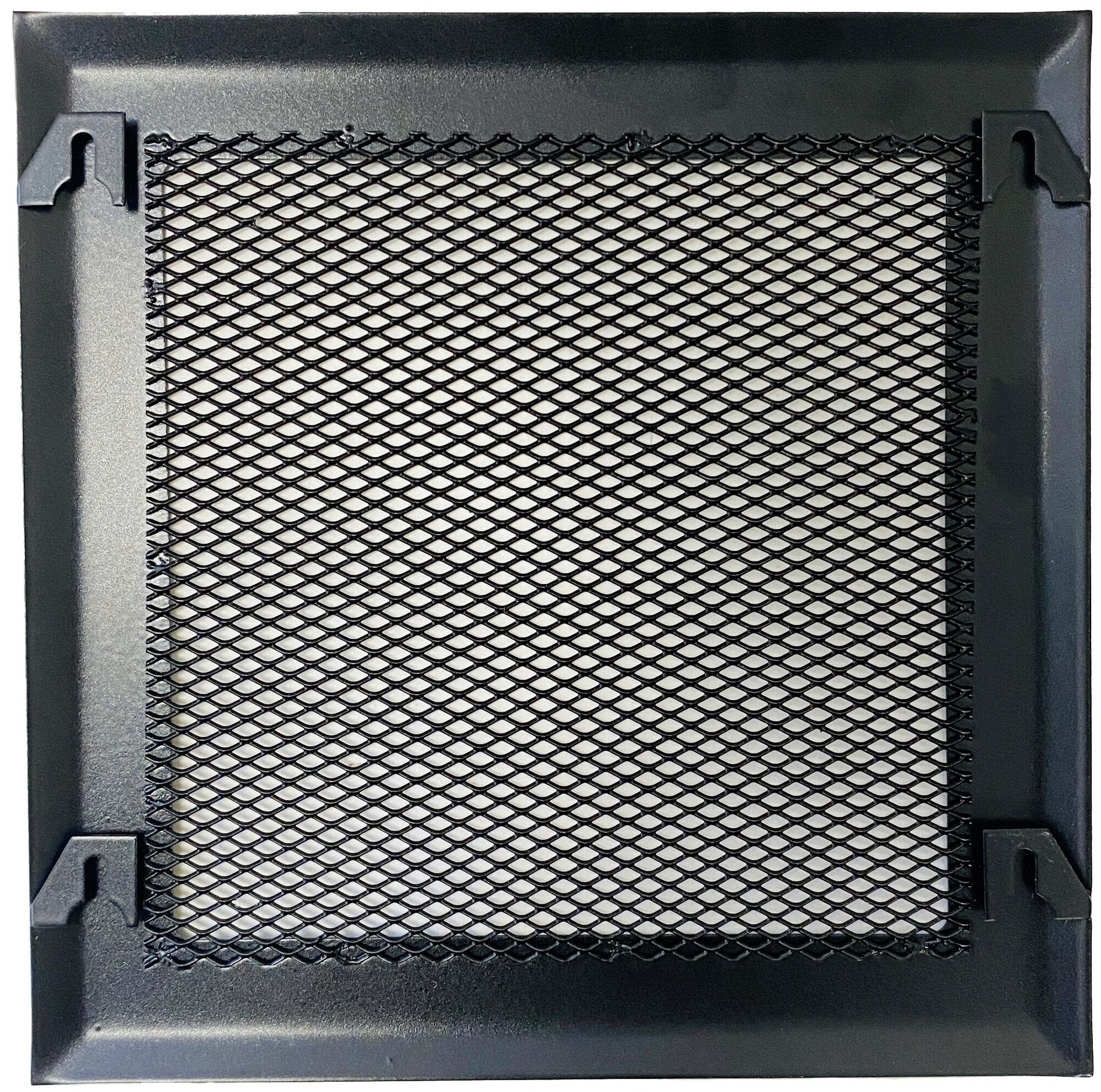 Вентиляционная решетка MAGTRADE 200х200 мм. (ПС200 сетка), металлическая, черная матовая. - фотография № 2