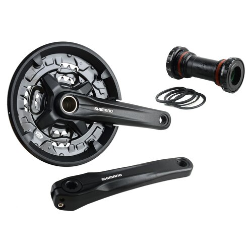 Система шатунов Shimano FC-MT210, 3х9 скоростей, шатун 175мм, 44/32/22T + каретка MT501 в комплекте