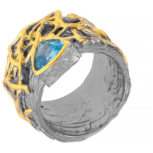 фото Element47 кольцо из серебра 925 пробы с топазами yr01085-ko-bt-bj, размер 17.5