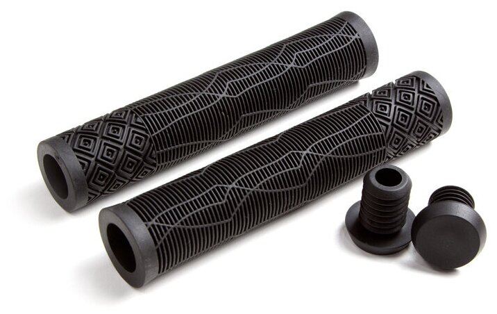 Ручки CLARK`S С132 на руль резиновые 168мм, пластик. заглушки черные
