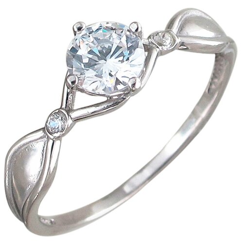 фото Эстет кольцо с 3 фианитами из серебра 01к156362, размер 18.5