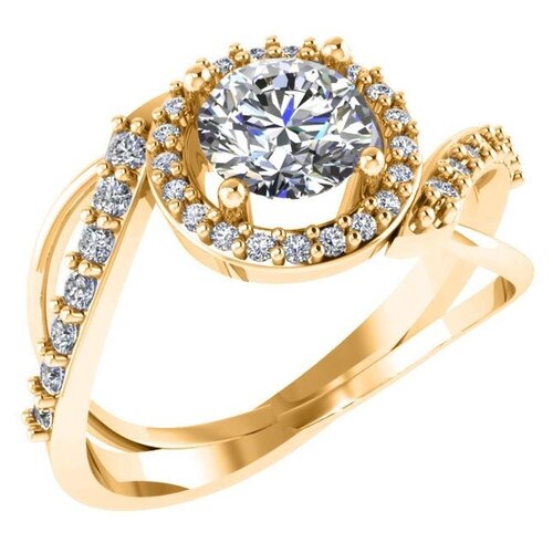 фото Pokrovsky золотое кольцо с фианитами swarovski zirconia 0101420-01290, размер 18