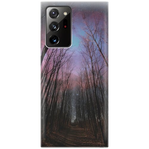 фото Ультратонкий силиконовый чехол-накладка для samsung galaxy note 20 ultra с принтом "тропа и звездное небо" gosso