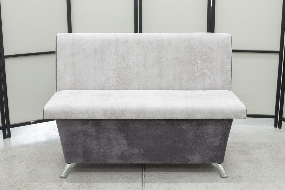 Кухонный диван Граф с ящиком, 120х56 см, обивка моющаяся, антивандальная, антикоготь, цвет - серый / графит - фотография № 1