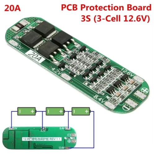 Плата защиты li-ion bms 3s 20a