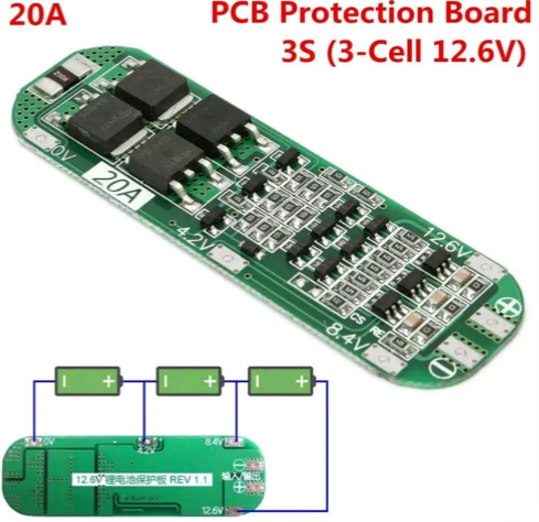 Плата защиты li-ion bms 3s 20a