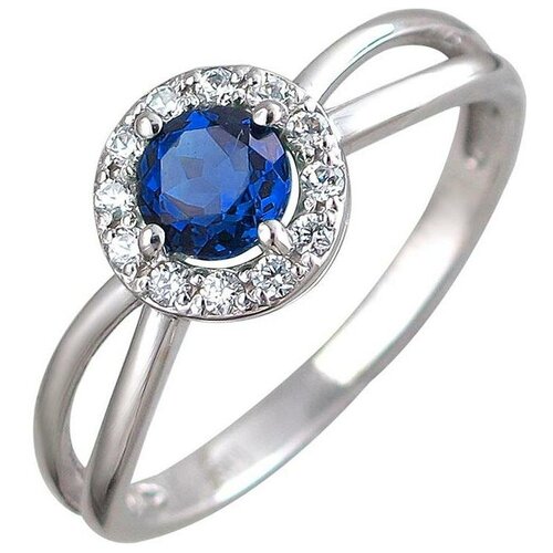 фото Эстет кольцо с шпинелью и фианитами из серебра 01к258522-1, размер 16