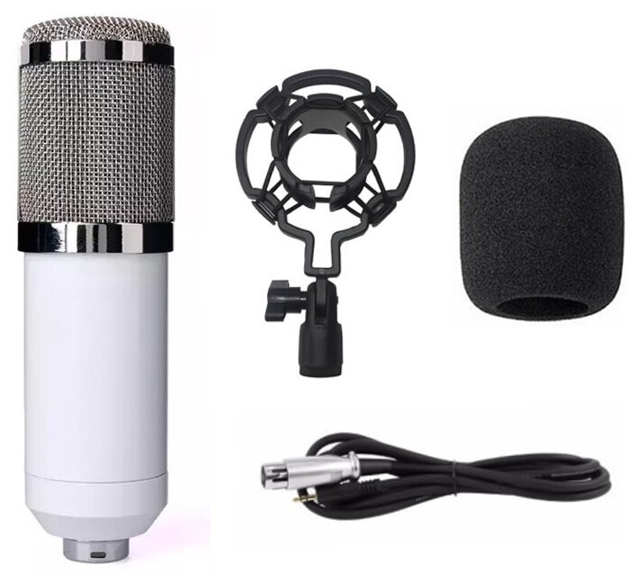 Конденсаторный микрофон BM-800 пластиковый держатель паук ветрозащита