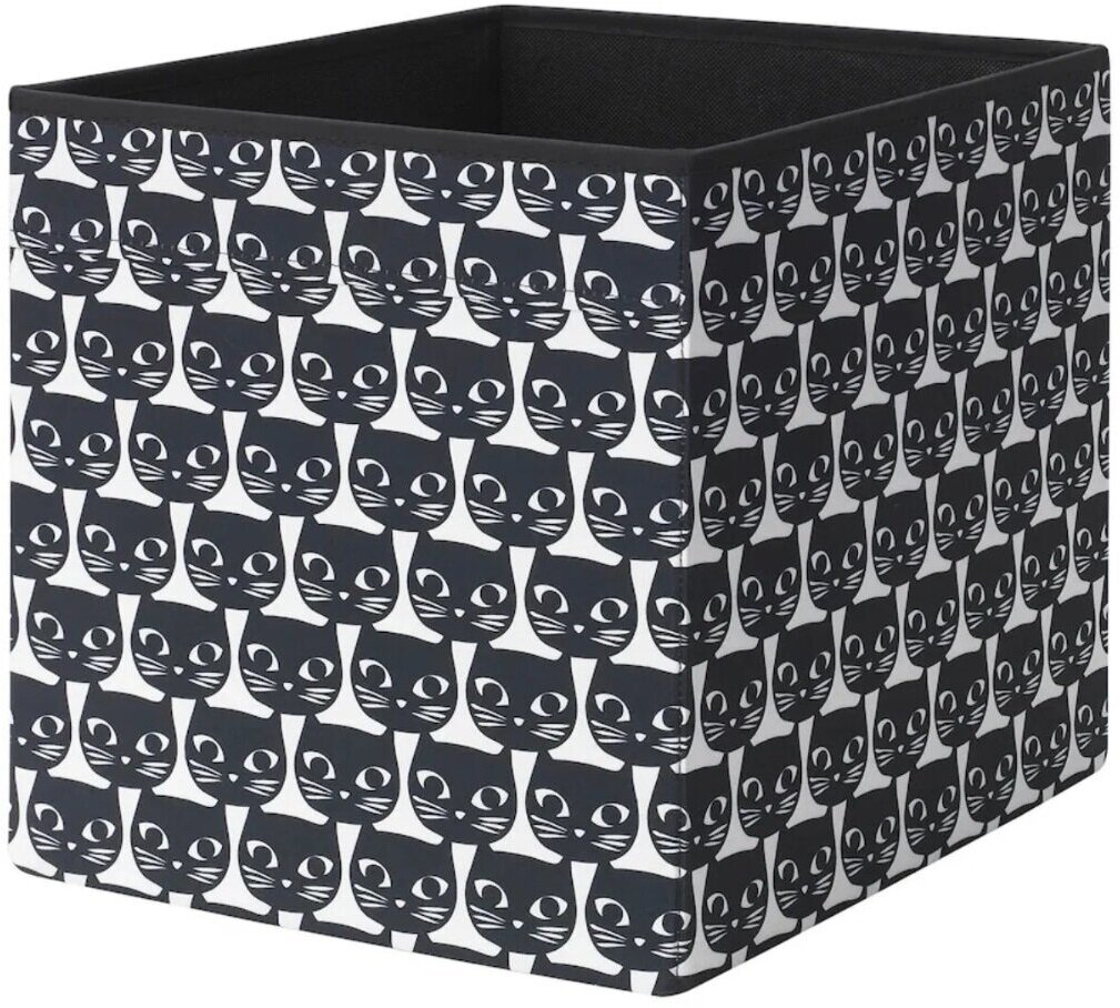 Коробка для хранения Икеа Дрена Ikea Drona, 38х33х33 см, черный/белый коты