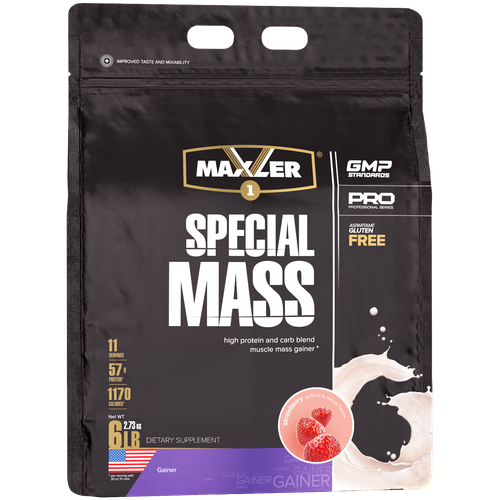 Гейнер Maxler Special Mass Gainer, 2730 г, клубника гейнер maxler special mass gainer 5450 г шоколад