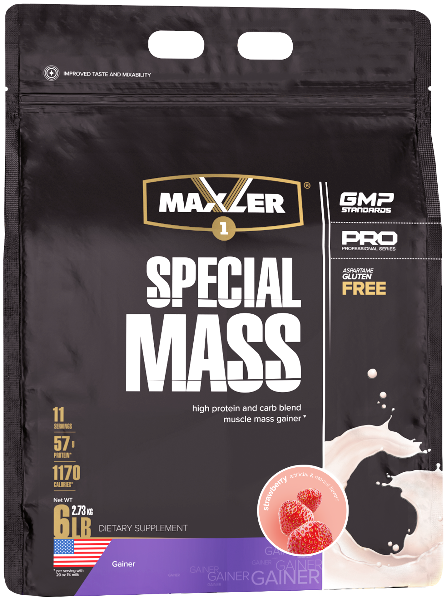 Гейнер MAXLER (USA) Special Mass Gainer 2730 г, Клубника
