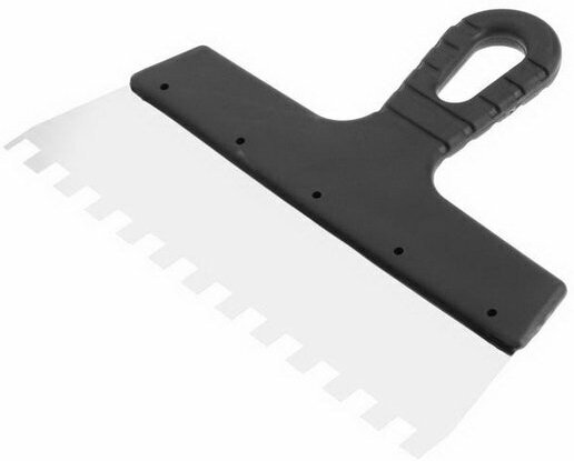 фото Шпатель зубчатый 250 мм, зуб 10 мм, нержавеющая сталь