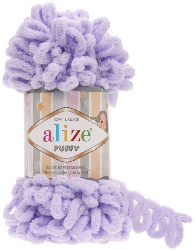 Пряжа Alize Puffy, 100 г, 9 м, 1 шт, 146 сирень