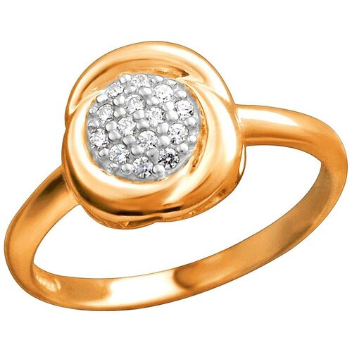 фото Эстет кольцо с 14 фианитами из серебра 01к1513063ра, размер 16.5