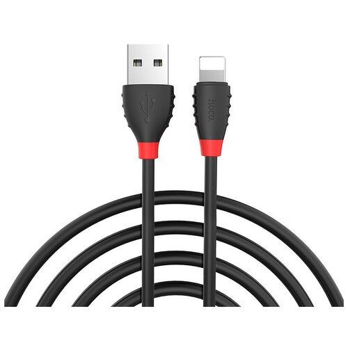 Кабель USB - 8 pin HOCO X27 Excellent, 1.2м, 2.4A, цвет: чёрный кабель usb hoco x27 excellent usb microusb 2 4а 1 2 м