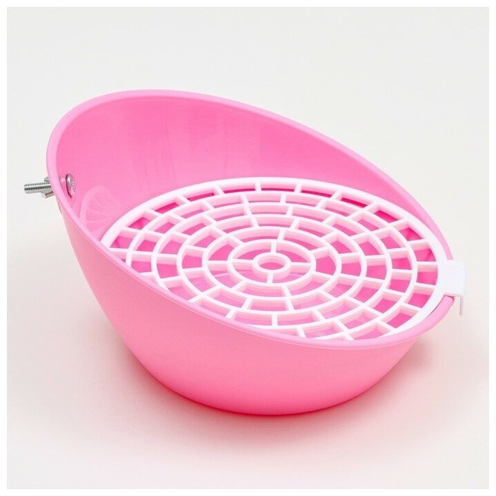 Туалет круглый для грызунов Пижон 25х23,5х12 см, розовый (RJ331pink) - фотография № 8